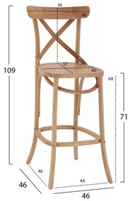 ΣΚΑΜΠΟ ΞΥΛΙΝΟ GIOLIANA  ΟΞΙΑ DARK HONEY ΜΕ PΟLYWOOD ΚΑΘΙΣΜΑ 46x46x109Υεκ.