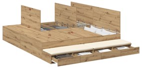 vidaXL Κρεβάτι Αποθήκευσης Artisan Oak 180x200 εκ.