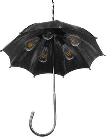 GloboStar UMBRELLA 01407 Vintage Industrial Κρεμαστό Φωτιστικό Οροφής Πολύφωτο Γκρι Σκουριά Μεταλλικό Φ58 x Υ60cm - 01407