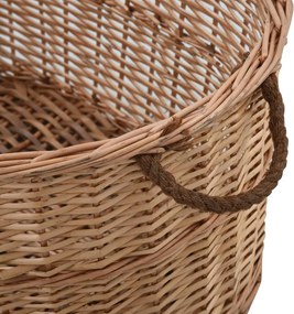 vidaXL Καλάθι Καυσόξυλων με Λαβές Μεταφοράς 88x57x34 εκ. Φυσική Ιτιά