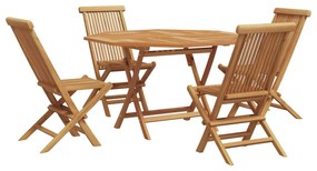 Σέτ φαγητού για κήπο 5 pcs Καφέ Στερεό Ξύλο Τίκ