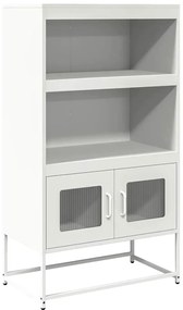 Highboard Λευκό 68x39x123 cm Ατσάλι - Λευκό