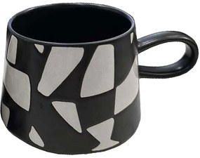 Κούπα Blend 028865 8x8x8cm Black-White Πηλός