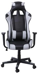 BF8000 Gaming Πολυθρόνα Γραφείου, Ανάκλιση Πλάτης έως 90°, Pvc Μαύρο - Γκρι