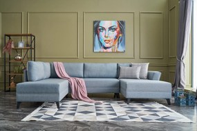 Corner Sofa-Bed Eris - Blue Blue