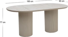 Τραπέζι Hazar Megapap Mdf χρώμα travertine - sandstone 180x90x77εκ.