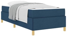 vidaXL Σκελετός Κρεβατιού με στρώμα Μπλε 90 x 200 cm ύφασμα