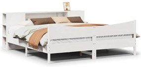 vidaXL Σκελετός Κρεβ. Χωρίς Στρώμα Λευκό 200x200 εκ Μασίφ Πεύκο