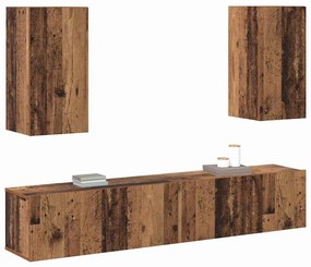 vidaXL Σετ επίπλου τηλεόρασης 4 pcs Παλαιό ξύλο 80 x 30 x 30 εκ