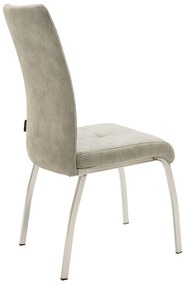 Καρέκλα Ariadne pakoworld PU γκρι-πόδι χρωμίου - Τεχνόδερμα - 029-000072