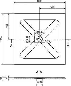 Mexen Hugo τετράγωνος ντους SMC 100 x 100 cm, λευκός - 42101010