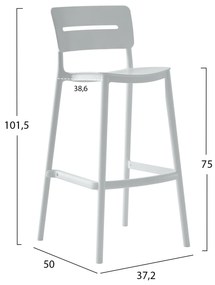 ΣΚΑΜΠΟ BAR ΠΟΛΥΠΡΟΠΥΛΕΝΙΟΥ SNOD2 HM6100.01 ΛΕΥΚΟ 37,2x50x101,5Υεκ.