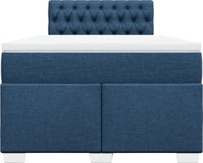 vidaXL Κρεβάτι Boxspring με Στρώμα Μπλε 120x200 εκ. Υφασμάτινο