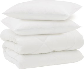 vidaXL Χειμερινό Παπλωματοθήκη με μαξιλάρι 3 pcs Λευκό Μικροΐνες