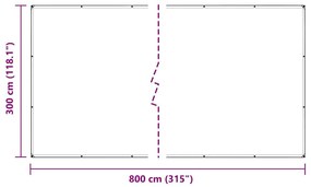 Σαφής μουσαμάς με τις οπές 3x8 μ PVC - Διαφανές