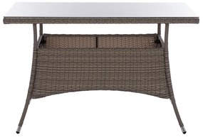 Τραπέζι Military μεταλλικό Rattan γκρι 120x70x75Υ εκ. 120x70x75 εκ.