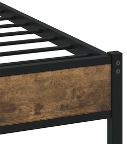 Σκελετός Κρεβ. Χωρίς Στρώμα Καπνιστή Δρυς 120x200 εκ. Μεταλλικό - Καφέ