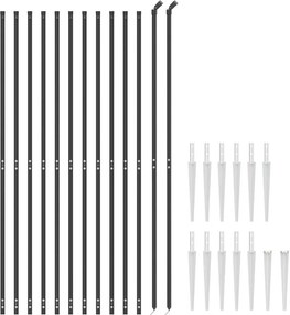 vidaXL Συρματόπλεγμα Περίφραξης Ανθρακί 2,2 x 25 μ. με Καρφωτές Βάσεις