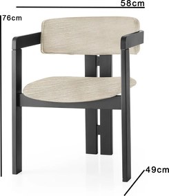 Καρέκλα Ανοιχτό Γκρι / Μαύρο CO 58x49x76