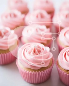 Intra Συλλεκτικό Ξύλινο Παζλ Plywood  4mm - Ροζ cupcakes με λευκή οθόνη παγώματος Σε Ξύλινο Κουτί - Διαστάσεις: 10x10 cm – 25 κομμάτια