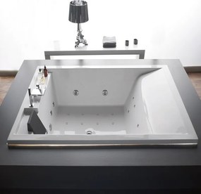 Acrilan Queen White Gloss - Ακρυλική Μπανιέρα 215x160 εκ - Maxxcoat, Αερομασάζ