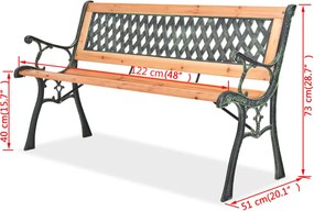 vidaXL Παγκάκι Κήπου 122 εκ. Ξύλινο