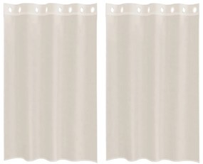 vidaXL Κουρτίνες Voile με ροδέλες 2 τεμάχια Κρεμ 140x175 εκ.
