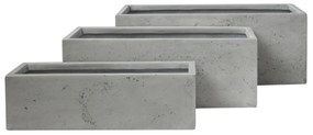 ΣΕΤ 3ΤΜΧ ΓΛΑΣΤΡΕΣ ΟΡΘΟΓΩΝΙΕΣ GARDENER HM4723 FIBERCLAY ΓΚΡΙ CEMENT 81x30x30Υεκ.