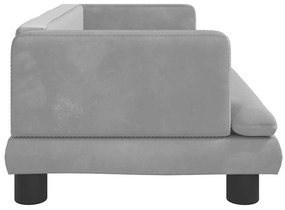 vidaXL Κρεβάτι Σκύλου Ανοιχτό Γκρι 80 x 45 x 30 εκ. Βελούδινο