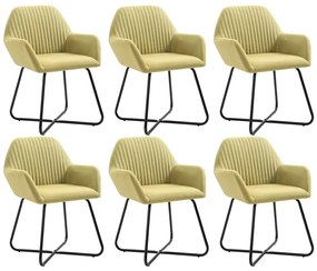 vidaXL Καρέκλες Τραπεζαρίας 6 τεμ. Πράσινες Υφασμάτινες