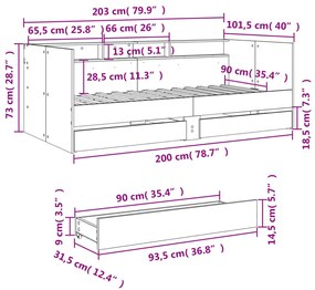 ΚΑΝΑΠΕΣ-ΚΡΕΒΑΤΙ ΜΕ ΣΥΡΤΑΡΙΑ ΓΚΡΙ SONOMA 90X200ΕΚ. ΕΠΕΞ. ΞΥΛΟ 3280851