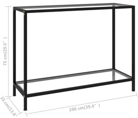 vidaXL Τραπέζι Κονσόλα Διαφανές 100 x 35 x 75 εκ. από Ψημένο Γυαλί