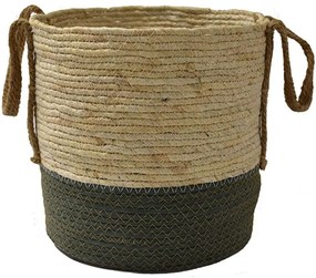 Καλάθι Με Βάση 00.06.67505 Φ32x30cm Ψάθινο Olive Mat