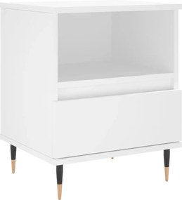 vidaXL Κομοδίνο Λευκό 40 x 35 x 50 εκ. από Επεξεργασμένο Ξύλο