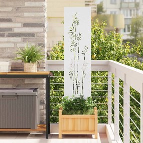 vidaXL Οθόνη Ιδιωτικότητας Κήπου Floral Λευκό 32 χ 140 εκ