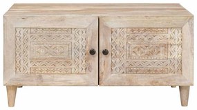 vidaXL Τραπεζάκι σαλονιού Μπεζ 80 x 50 x 40 cm Μασίφ ξύλο μάνγκο