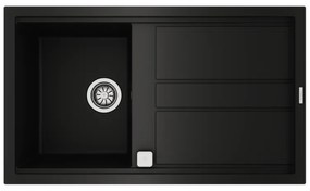 TEKA NOVA 45 B-TG 1B 1D Ένθετος Γρανιτένιος νεροχύτης Μαύρος Μ86xΠ51εκ