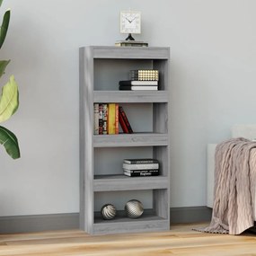 vidaXL Βιβλιοθήκη/Διαχωρ. Χώρου Γκρι Sonoma 60x30x135 εκ Επεξεργ. Ξύλο