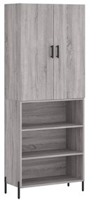vidaXL Ντουλάπι Γκρι Sonoma 69,5 x 34 x 180 εκ. Επεξεργασμένο Ξύλο