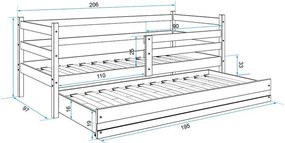 Κρεβάτι Puzzle II-Γραφίτης-200 x 90