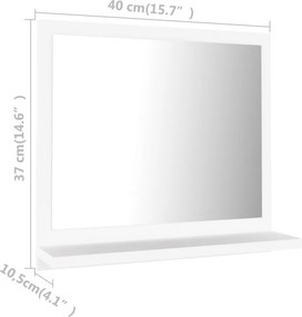 vidaXL Καθρέφτης Μπάνιου Λευκός 40 x 10,5 x 37 εκ. Επεξ. Ξύλο