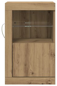 vidaXL Τραπέζι με LED φώτα Artisan Oak 41x37x67 εκ.