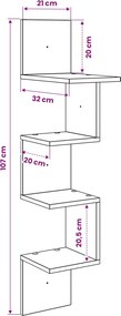 vidaXL Ράφι Τοίχου Γκρι Sonoma 32 x 21 x 107 cm