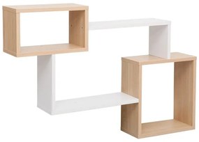 Ράφι τοίχου Beldra σε φυσική απόχρωση με λευκό 84x15x57.8εκ 84x15x57.8 εκ.