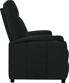 vidaXL Πολυθρόνα Ανακλινόμενη Μαύρη από Συνθετικό Δέρμα