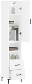 vidaXL Ντουλάπι Λευκό 34,5 x 34 x 180 εκ. από Επεξεργασμένο Ξύλο