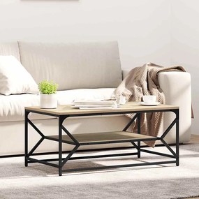 vidaXL Τραπεζάκι Σαλονιού με Ράφι Δρυς Σονομά 90x50x40 εκ. Επεξεργασμένο Ξύλο