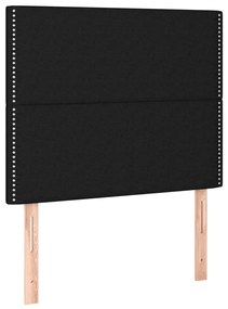 vidaXL Κρεβάτι Boxspring με Στρώμα &amp; LED Μαύρο 80x200 εκ. Υφασμάτινο
