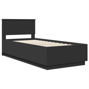 vidaXL Σκελετός Κρεβατιού Μαύρο 100 x 200 cm Επεξεργασμένο Ξύλο