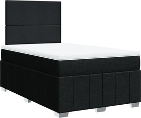 vidaXL Κρεβάτι Boxspring με Στρώμα Μαύρο 120x200 εκ. Υφασμάτινο